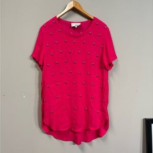 3.1 Phillip Lim Fuchsia Pink Stuffed Short Sleeve Silk Tunic